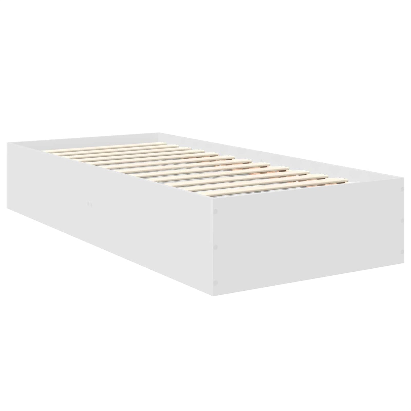 vidaXL Bettrahmen mit Kopfteil Weiß 90 x 200 cm Holzwerkstoff