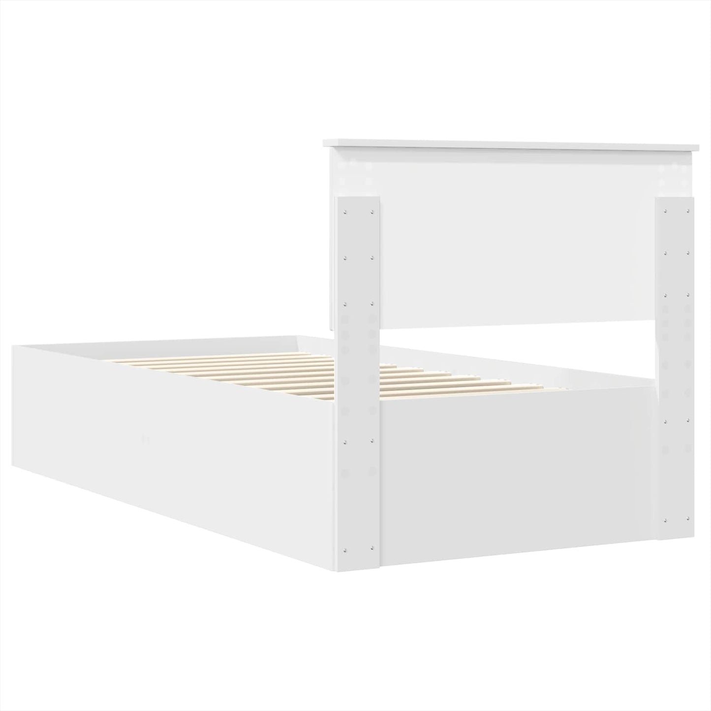 vidaXL Bettrahmen mit Kopfteil Weiß 90 x 200 cm Holzwerkstoff