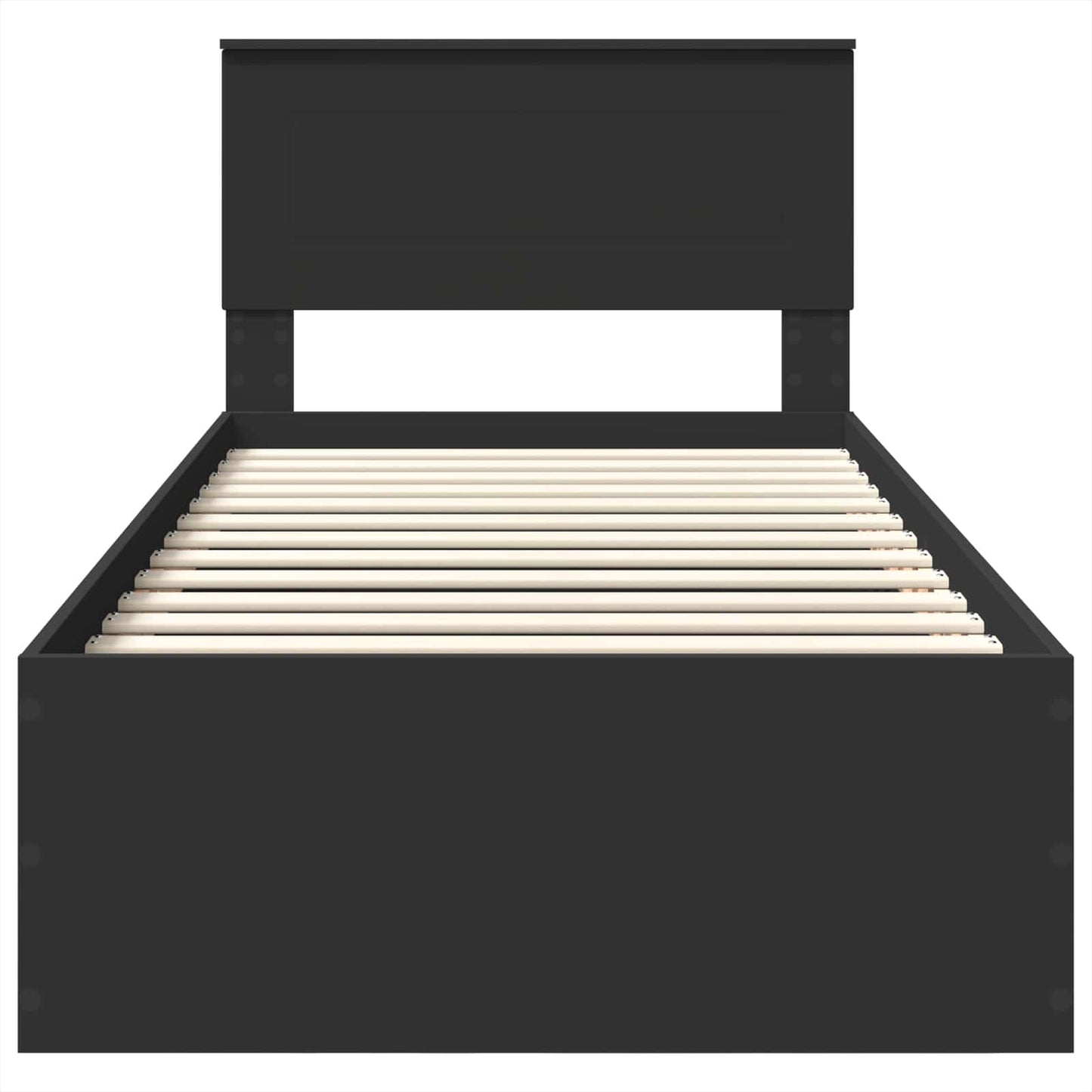 vidaXL Bettrahmen mit Kopfteil Schwarz 90 x 200 cm Holzwerkstoff