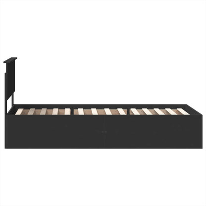 vidaXL Bettrahmen mit Kopfteil Schwarz 90 x 200 cm Holzwerkstoff