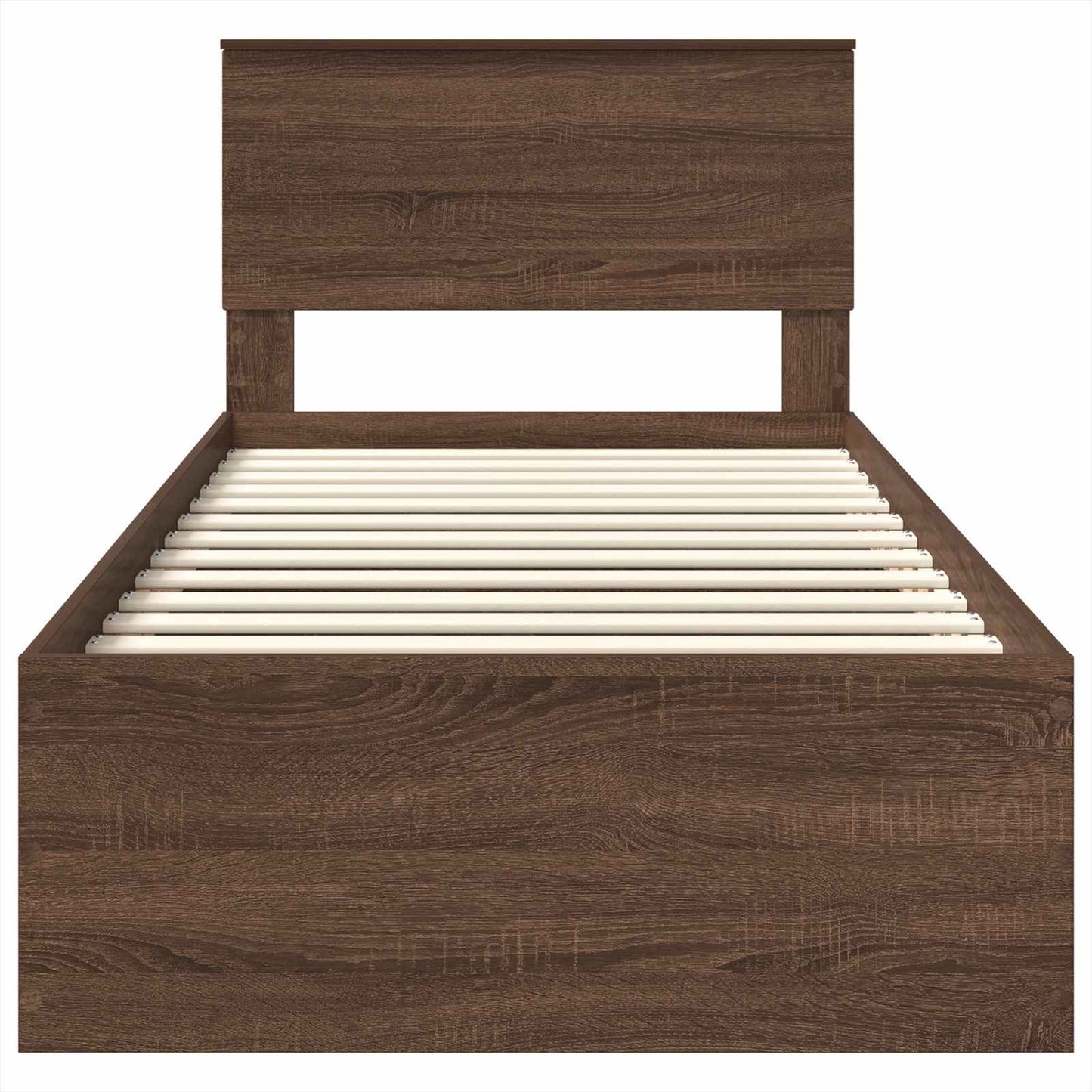 vidaXL Bettrahmen Braun Eichen-Optik 90 x 200 cm Holzwerkstoff
