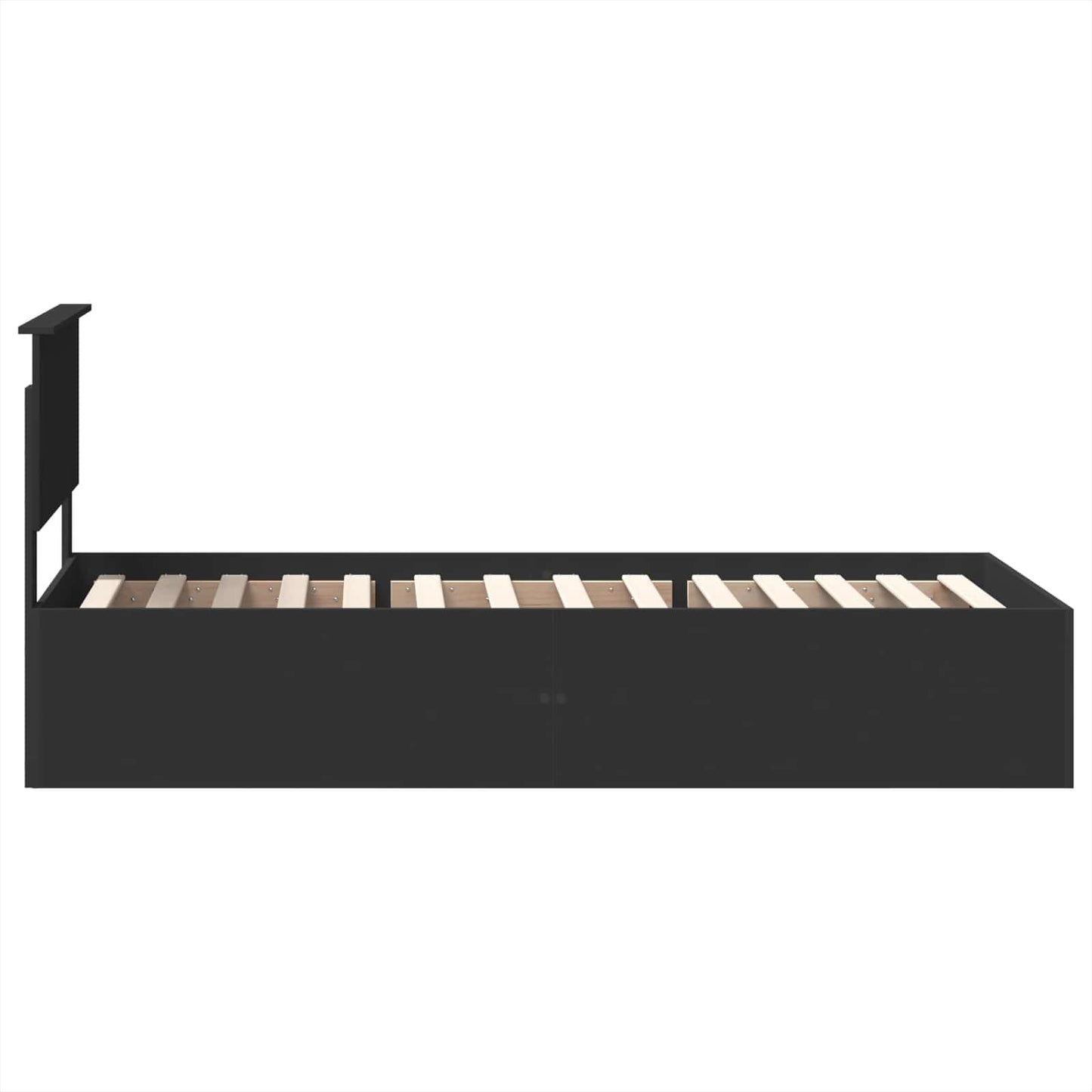 Bettrahmen mit Kopfteil Schwarz 75 x 190 cm Holzwerkstoff