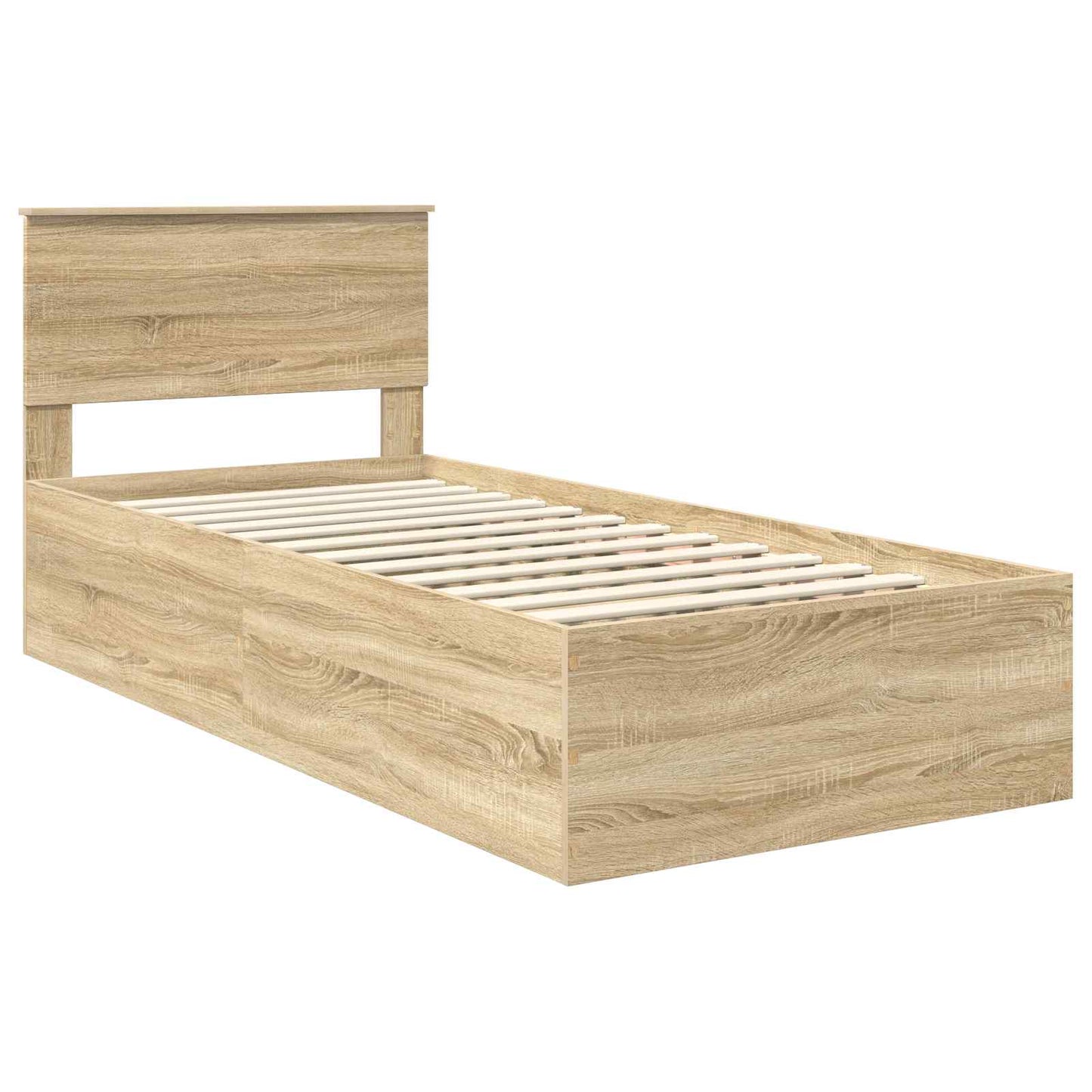 vidaXL Bettrahmen mit Kopfteil Sonoma-Eiche 75 x 190 cm Holzwerkstoff