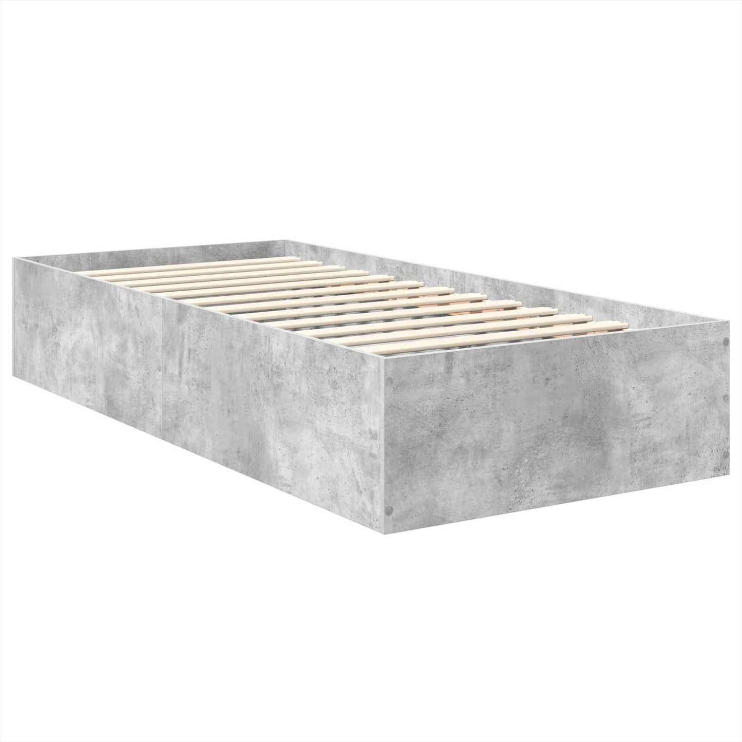 vidaXL Bettrahmen mit Kopfteil Beton Grau 75 x 190 cm Holzwerkstoff