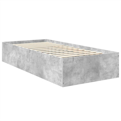 vidaXL Bettrahmen mit Kopfteil Beton Grau 75 x 190 cm Holzwerkstoff
