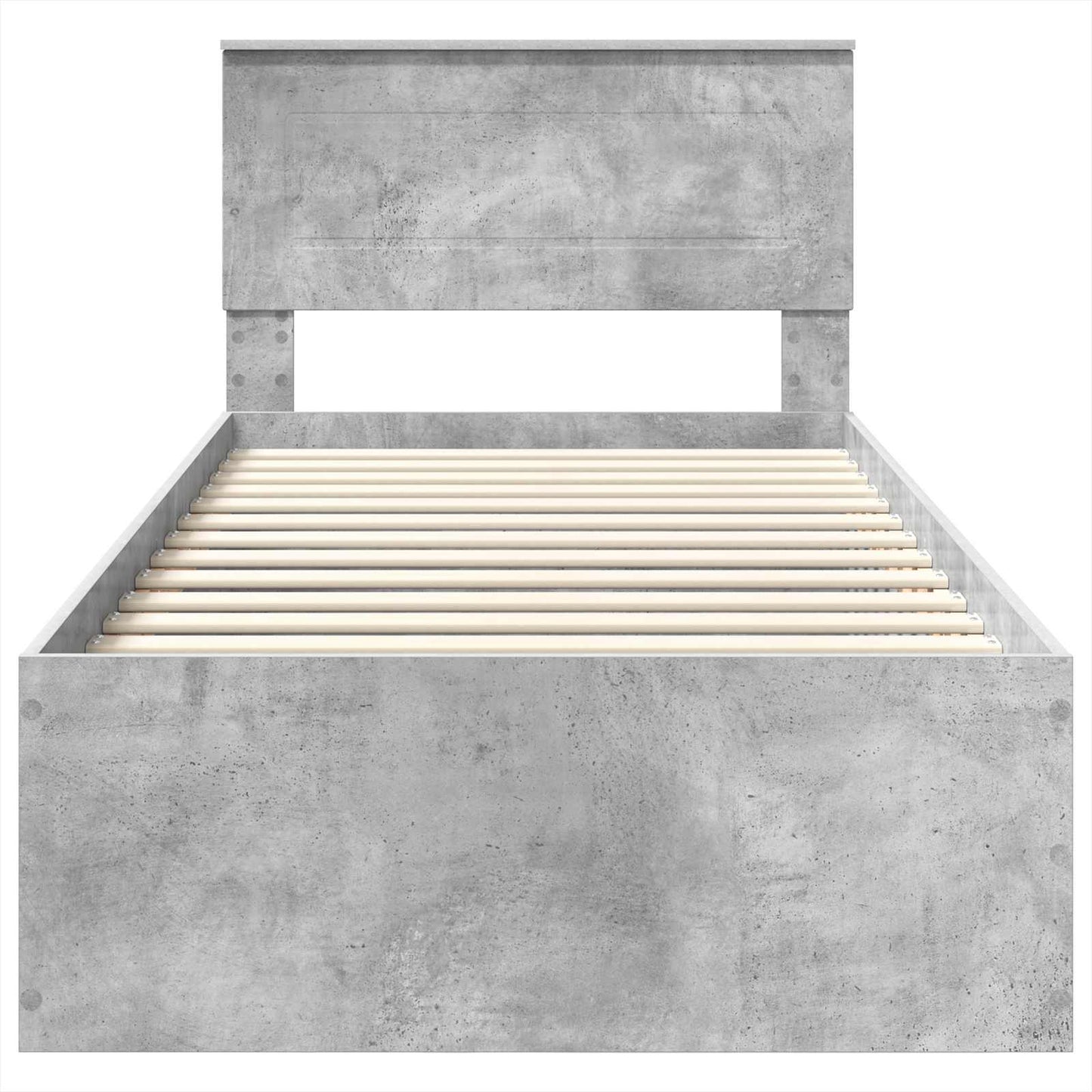 vidaXL Bettrahmen mit Kopfteil Beton Grau 75 x 190 cm Holzwerkstoff