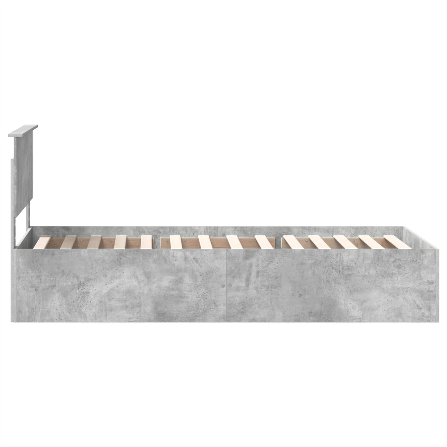 vidaXL Bettrahmen mit Kopfteil Beton Grau 75 x 190 cm Holzwerkstoff