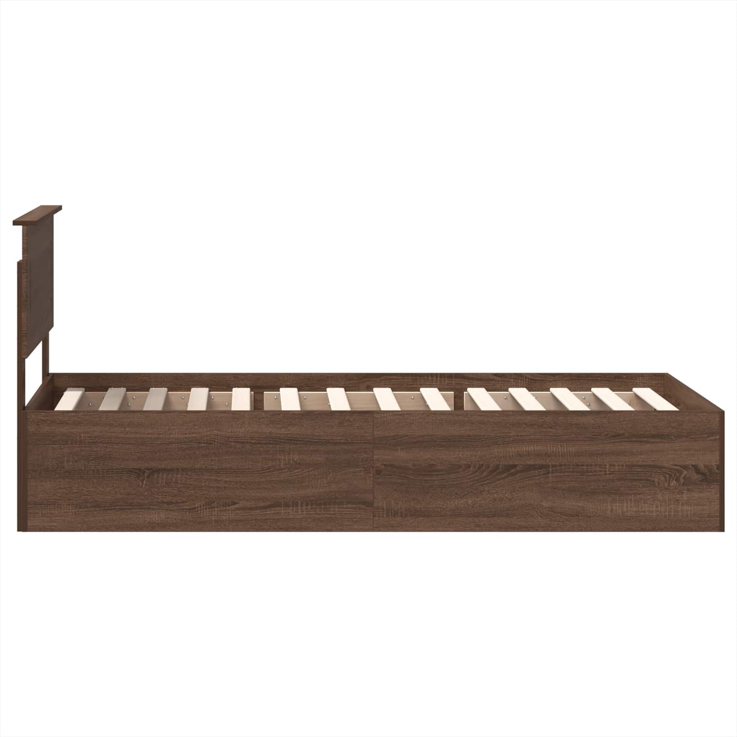 vidaXL Bettrahmen Braun Eichen-Optik 75 x 190 cm Holzwerkstoff