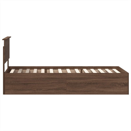 vidaXL Bettrahmen Braun Eichen-Optik 75 x 190 cm Holzwerkstoff