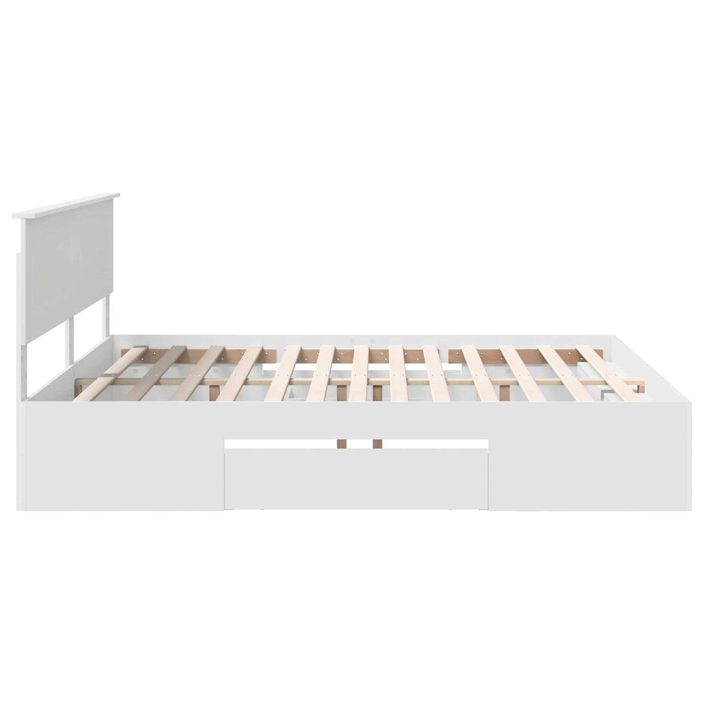 vidaXL Bettrahmen mit Kopfteil Weiß 200 x 200 cm Holzwerkstoff