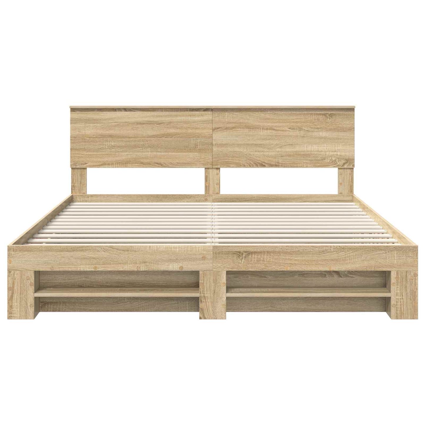 vidaXL Bettrahmen mit Kopfteil Sonoma-Eiche 200 x 200 cm Holzwerkstoff