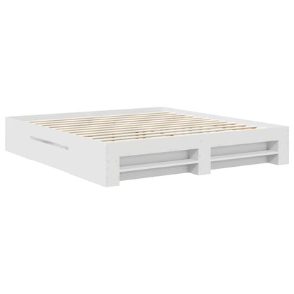 vidaXL Cadre de lit avec tête de lit Blanc 180 x 200 cm Bois d'ingénierie