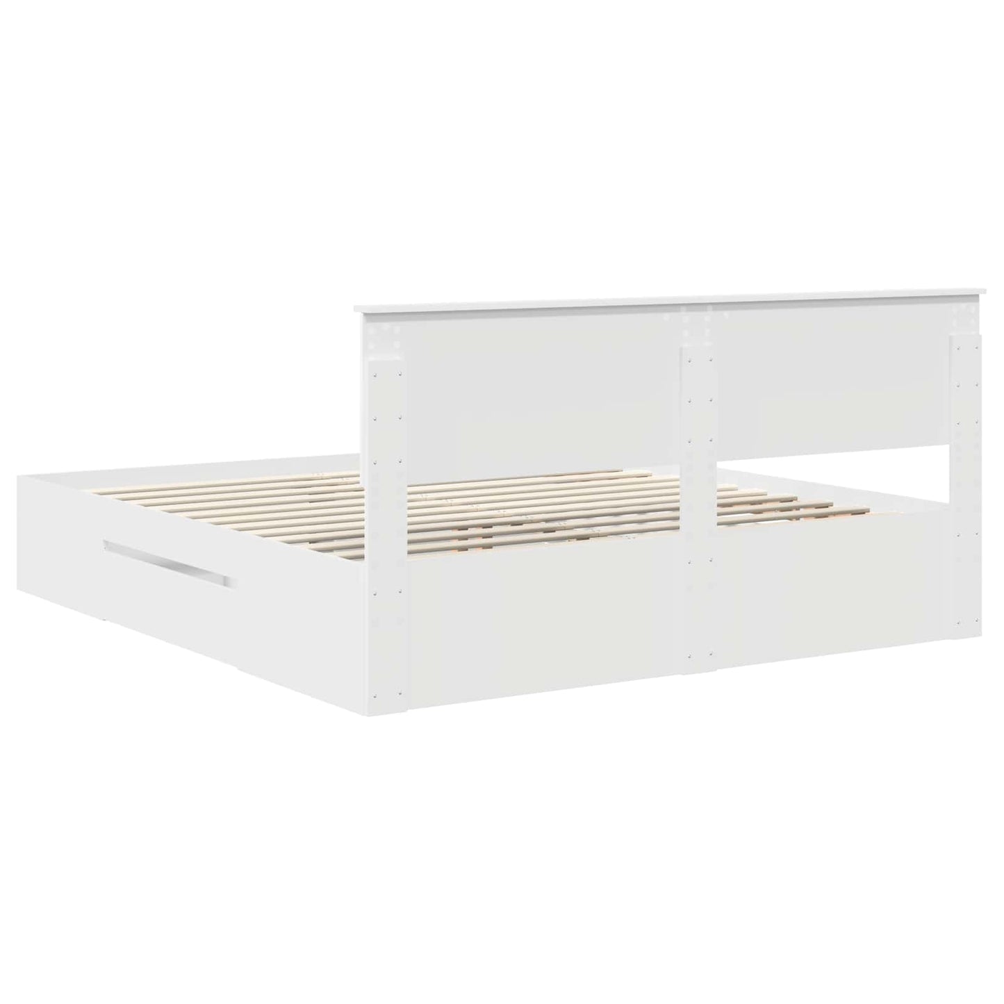 vidaXL Cadre de lit avec tête de lit Blanc 180 x 200 cm Bois d'ingénierie