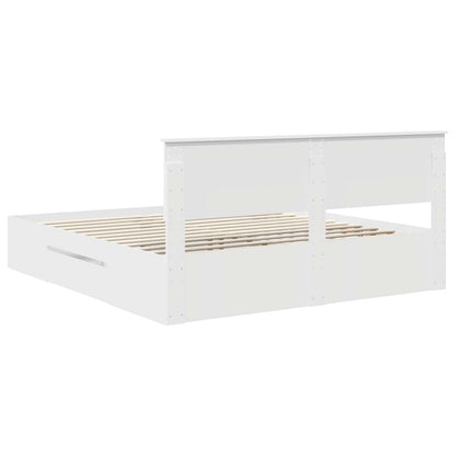 vidaXL Cadre de lit avec tête de lit Blanc 180 x 200 cm Bois d'ingénierie