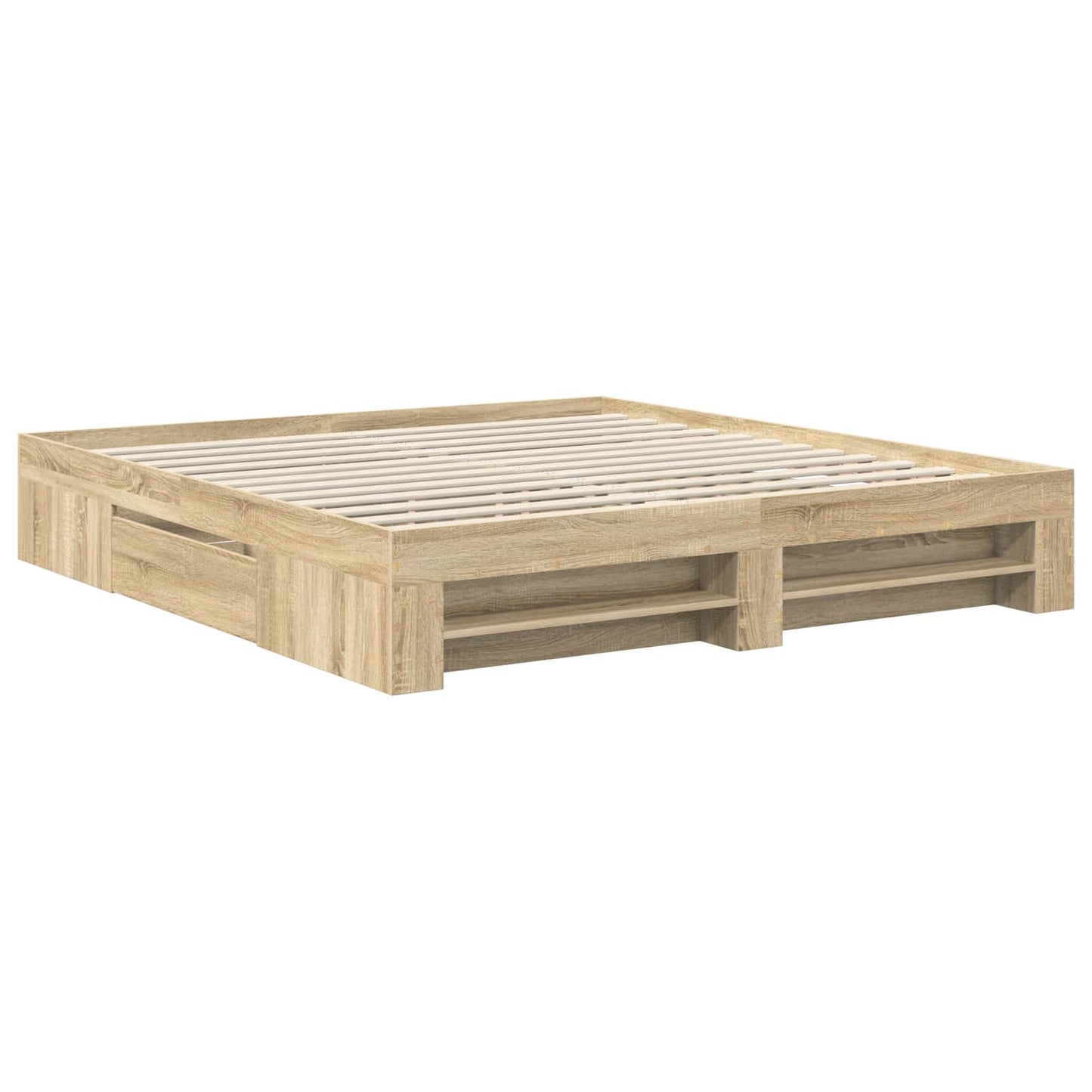 vidaXL Bettrahmen mit Kopfteil Sonoma-Eiche 180 x 200 cm Holzwerkstoff