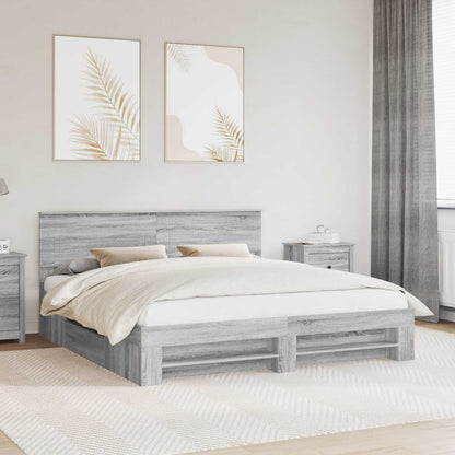 vidaXL Bettrahmen Graues Sonoma 180 x 200 cm Holzwerkstoff