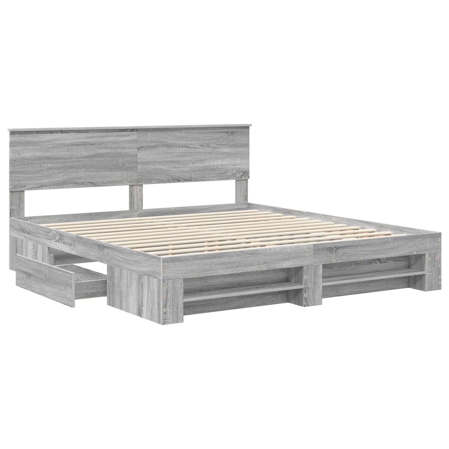 vidaXL Bettrahmen Graues Sonoma 180 x 200 cm Holzwerkstoff