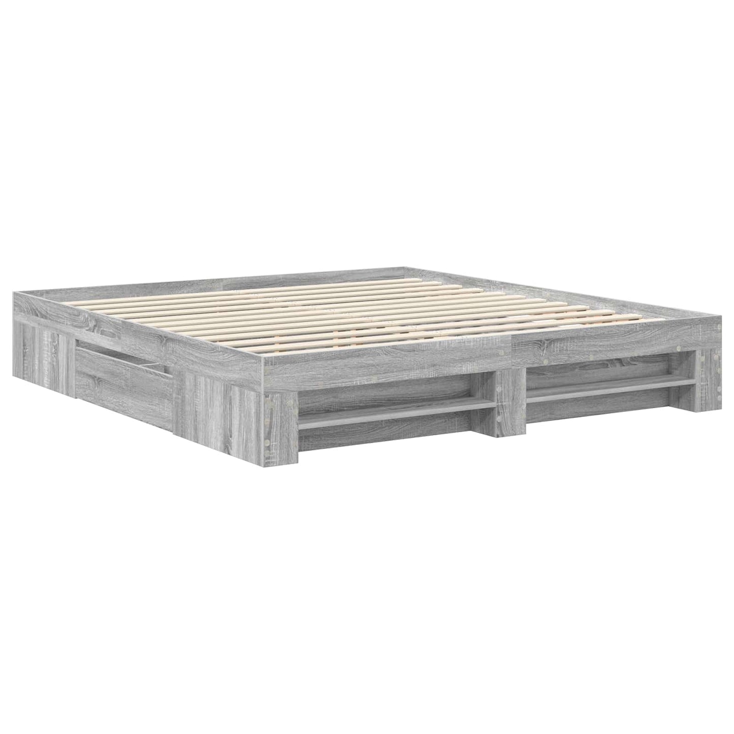 vidaXL Bettrahmen Graues Sonoma 180 x 200 cm Holzwerkstoff
