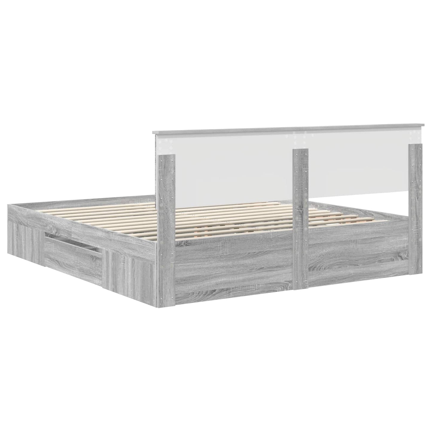 vidaXL Bettrahmen Graues Sonoma 180 x 200 cm Holzwerkstoff