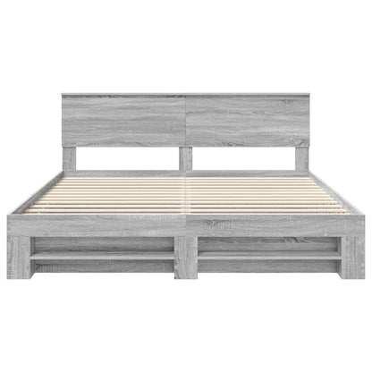 vidaXL Bettrahmen Graues Sonoma 180 x 200 cm Holzwerkstoff
