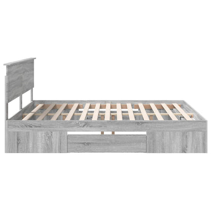 vidaXL Bettrahmen Graues Sonoma 180 x 200 cm Holzwerkstoff