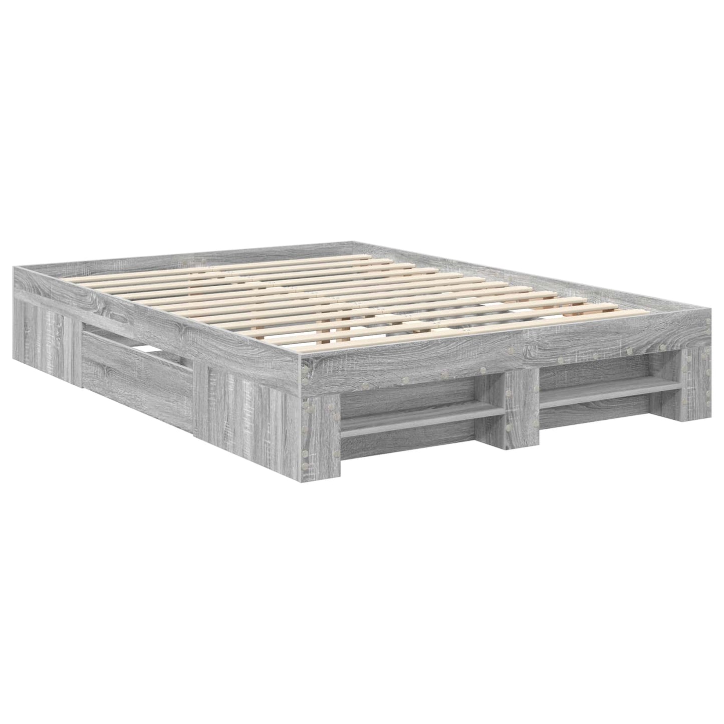 vidaXL Cadre de lit gris Sonoma 150 x 200 cm Bois d'ingénierie