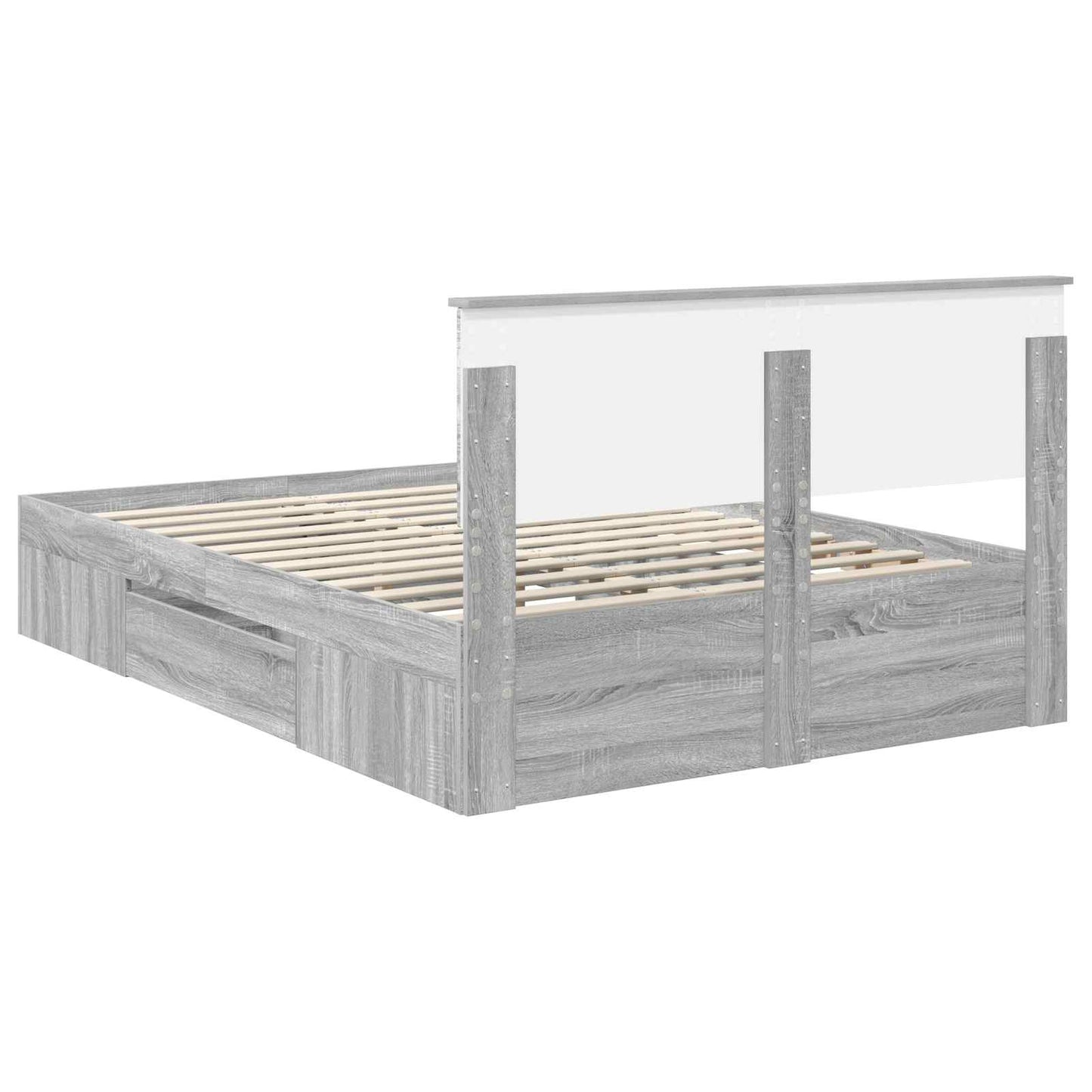 vidaXL Cadre de lit gris Sonoma 150 x 200 cm Bois d'ingénierie