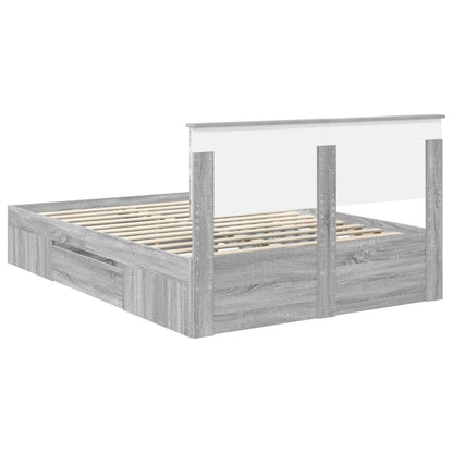 vidaXL Cadre de lit gris Sonoma 150 x 200 cm Bois d'ingénierie