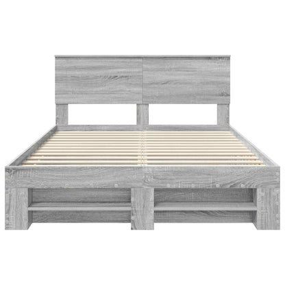 vidaXL Cadre de lit gris Sonoma 150 x 200 cm Bois d'ingénierie