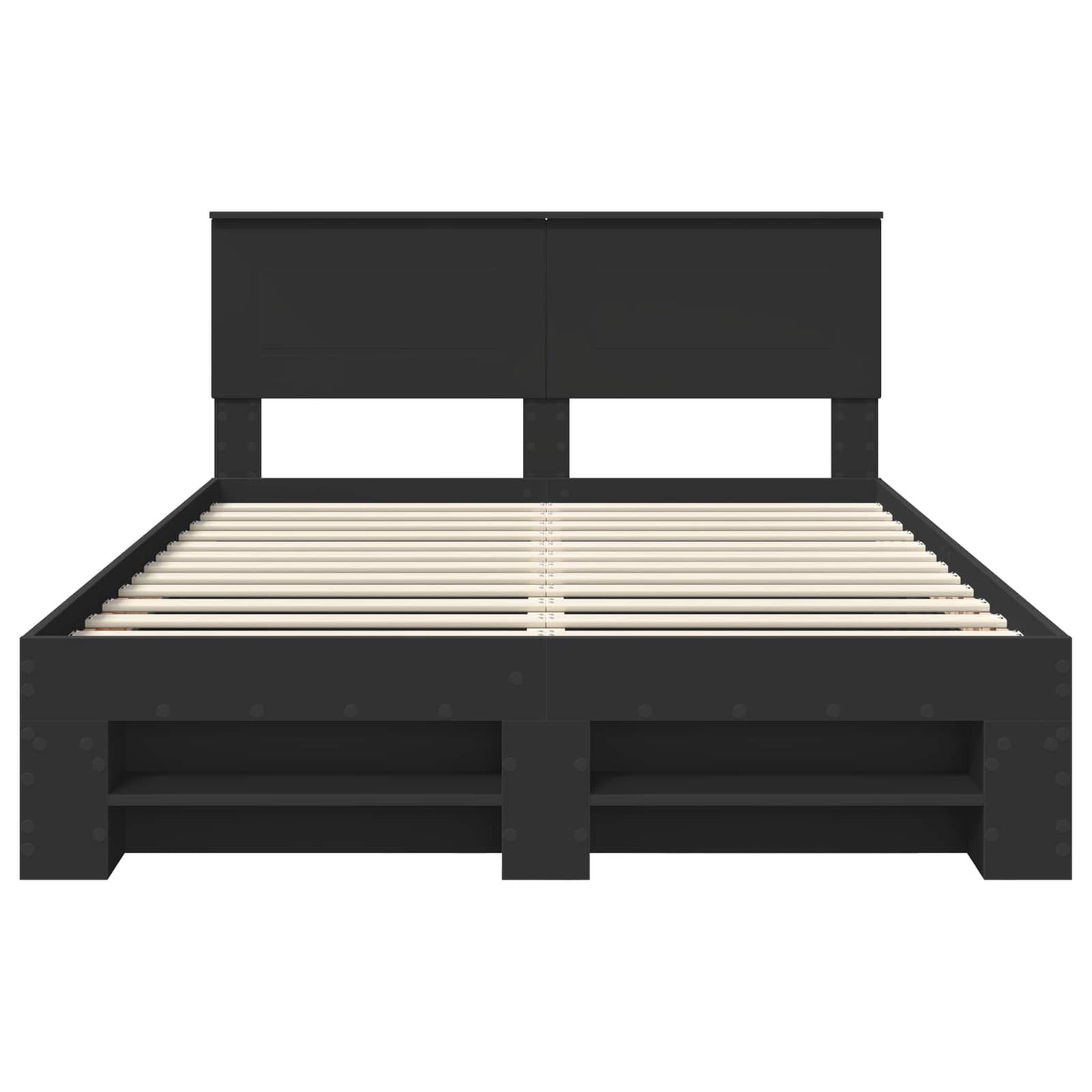 Bettrahmen mit Kopfteil Schwarz 140 x 200 cm Holzwerkstoff