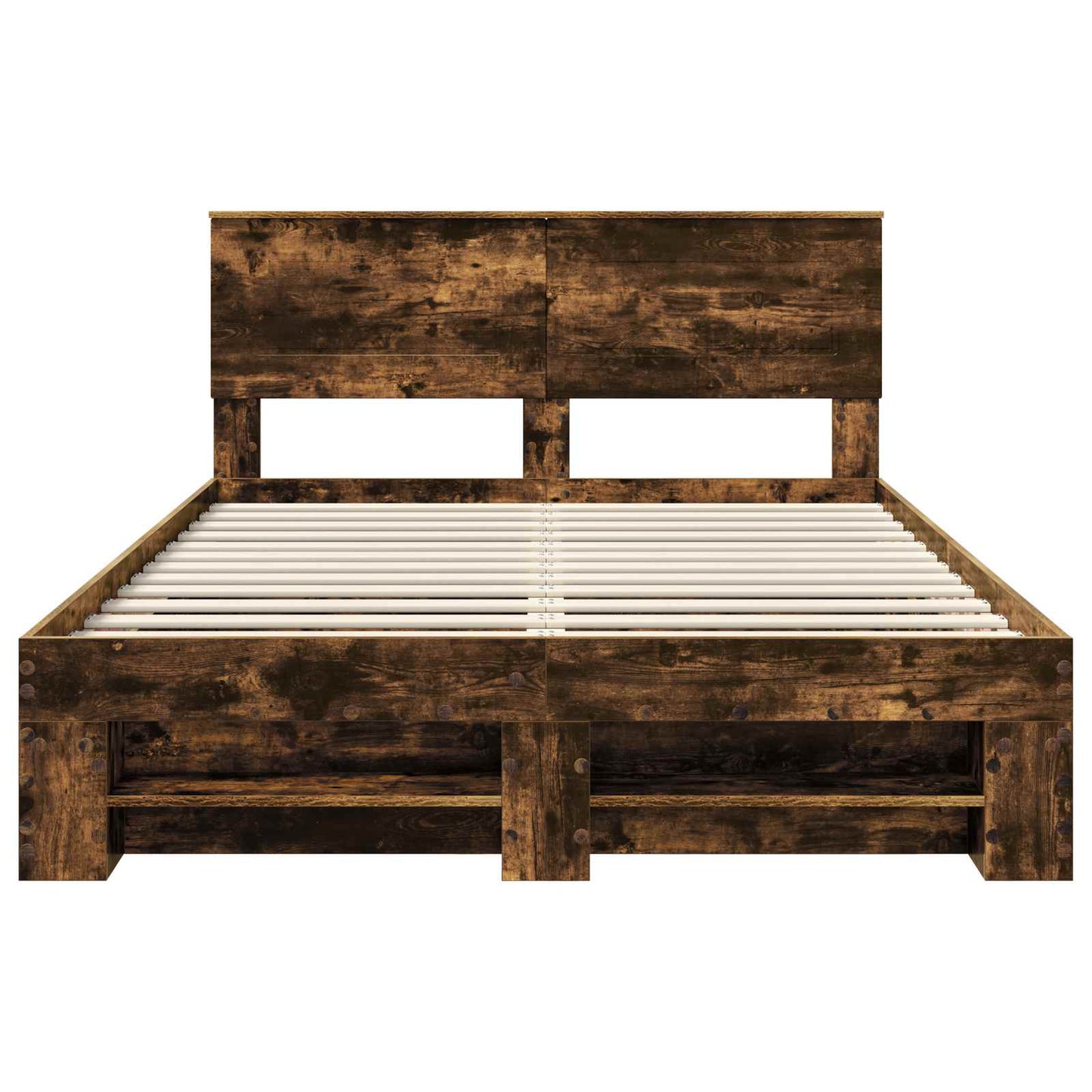 vidaXL Bettrahmen Geräucherte Eiche 140 x 200 cm Holzwerkstoff