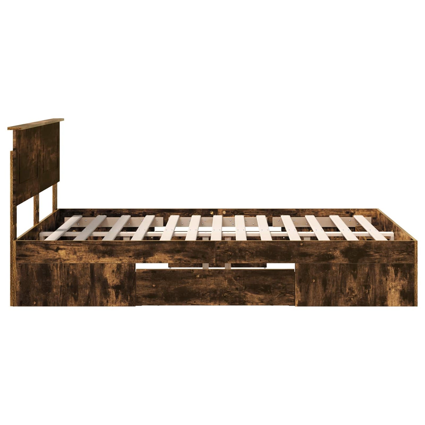 vidaXL Bettrahmen Geräucherte Eiche 140 x 200 cm Holzwerkstoff