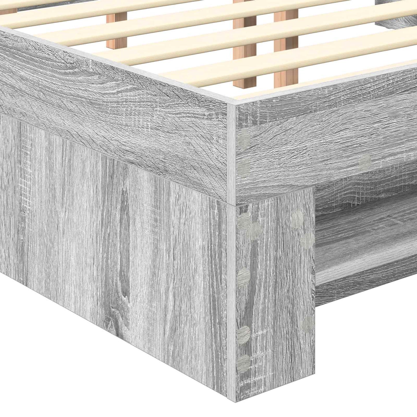 vidaXL Bettrahmen Graues Sonoma 140 x 200 cm Holzwerkstoff