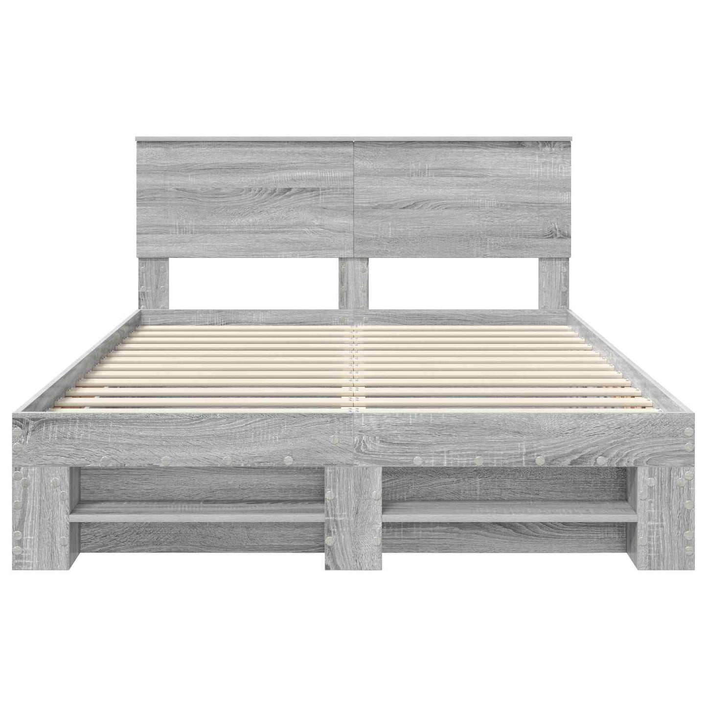 vidaXL Bettrahmen Graues Sonoma 140 x 200 cm Holzwerkstoff