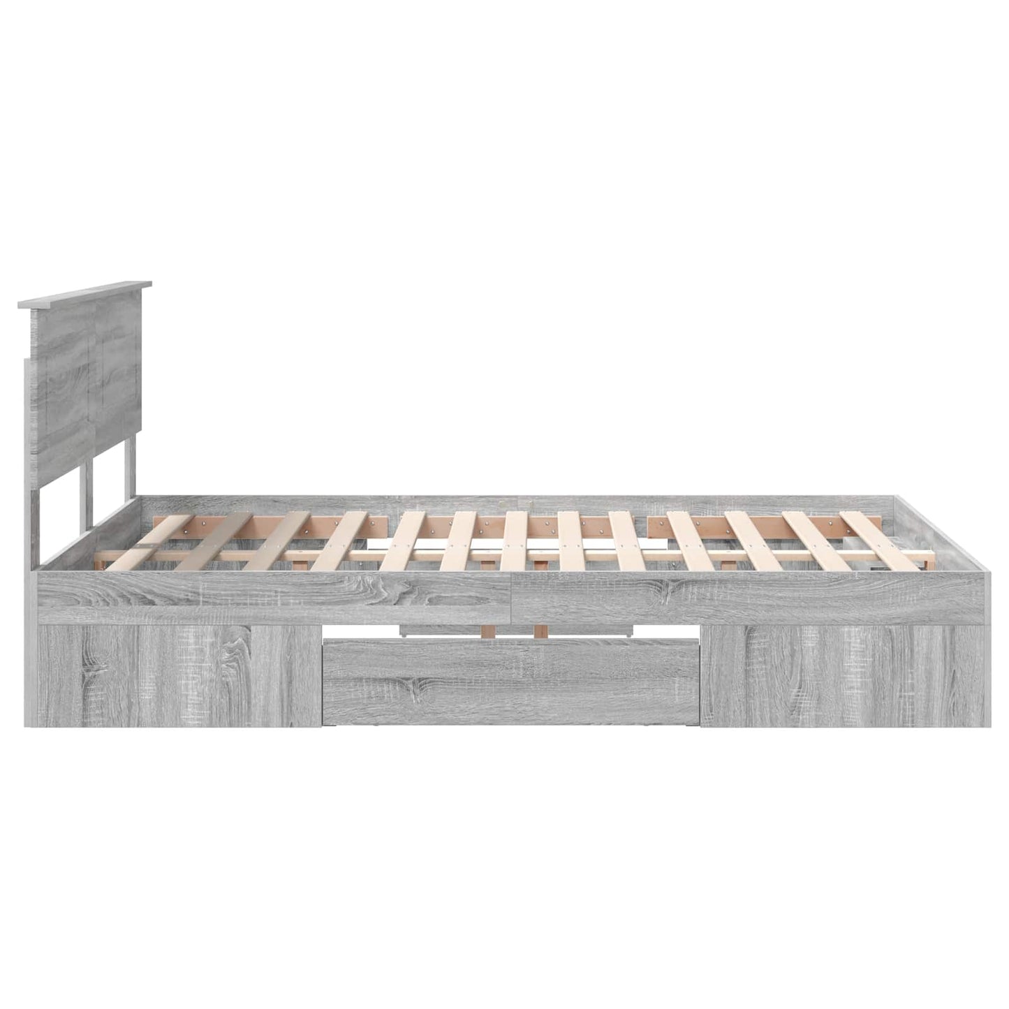 vidaXL Bettrahmen Graues Sonoma 140 x 200 cm Holzwerkstoff