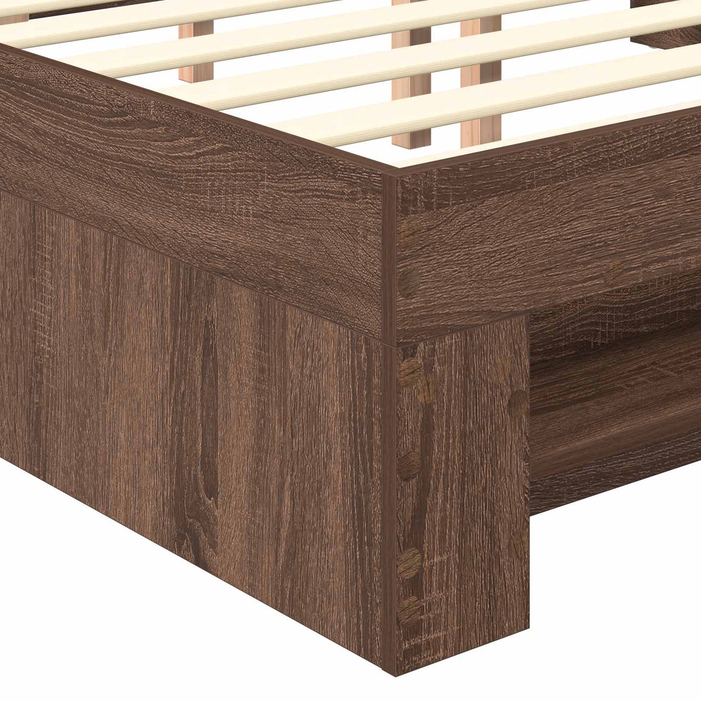 Bettrahmen Braun Eichen-Optik 140 x 200 cm Holzwerkstoff