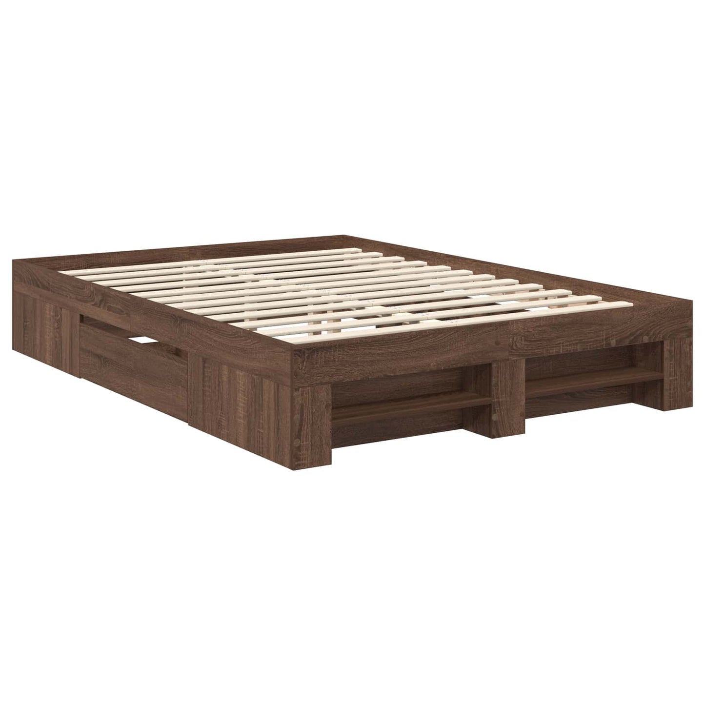 Bettrahmen Braun Eichen-Optik 140 x 200 cm Holzwerkstoff