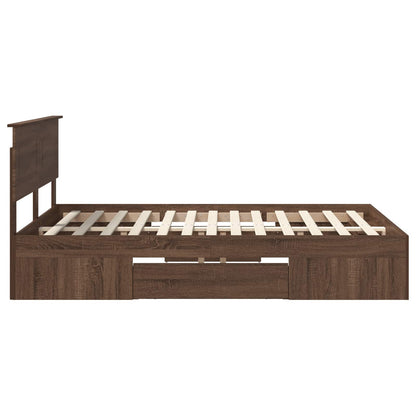 Bettrahmen Braun Eichen-Optik 140 x 200 cm Holzwerkstoff