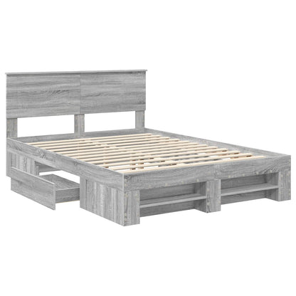 Bettrahmen Graues Sonoma 140 x 200 cm Holzwerkstoff