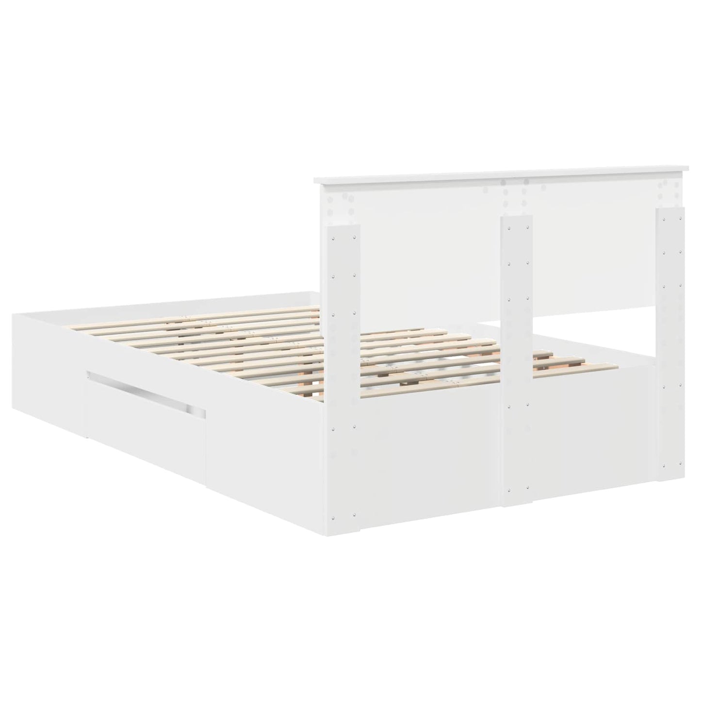 vidaXL Bettrahmen mit Kopfteil Weiß 137 x 203 cm Holzwerkstoff