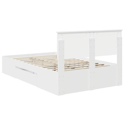 vidaXL Bettrahmen mit Kopfteil Weiß 137 x 203 cm Holzwerkstoff