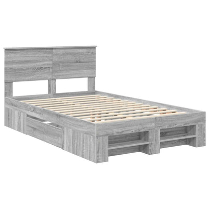 vidaXL Bettrahmen Graues Sonoma 137 x 203 cm Holzwerkstoff