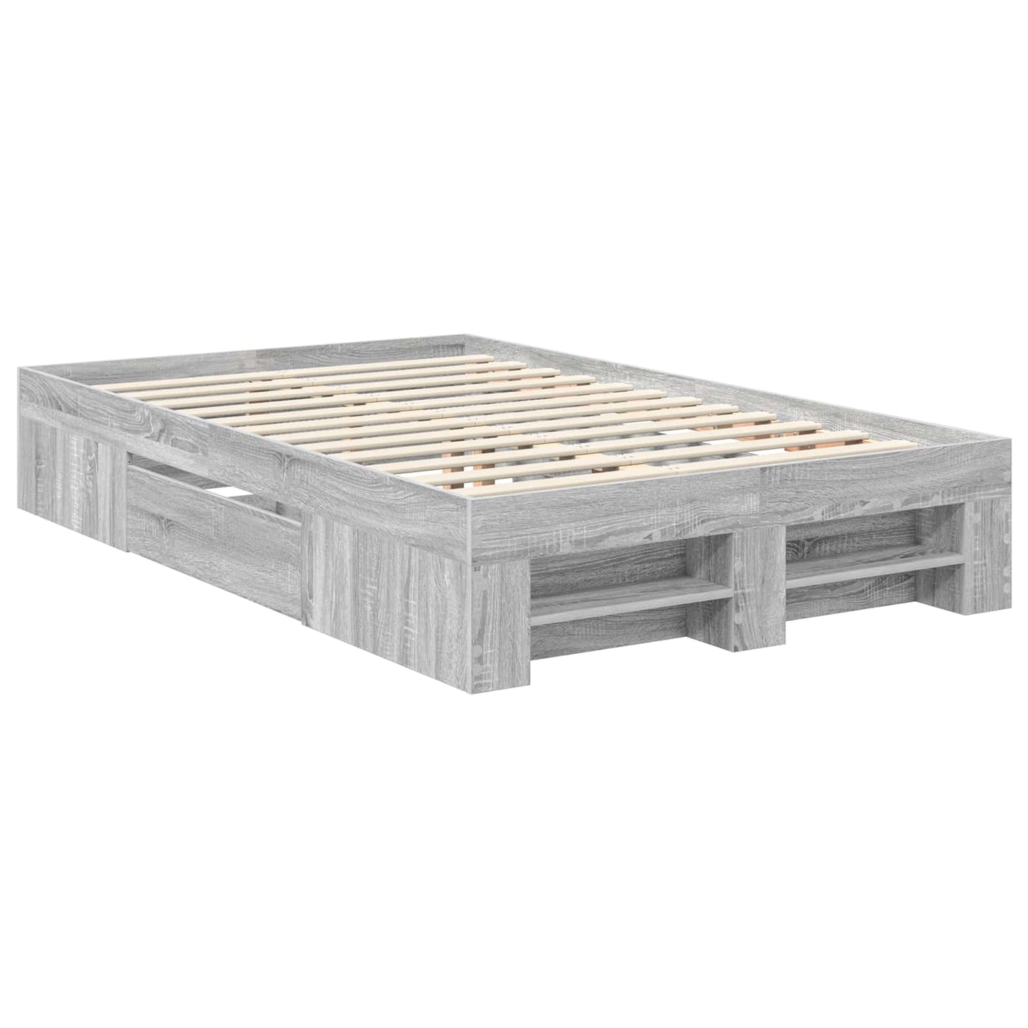 vidaXL Bettrahmen Graues Sonoma 137 x 203 cm Holzwerkstoff