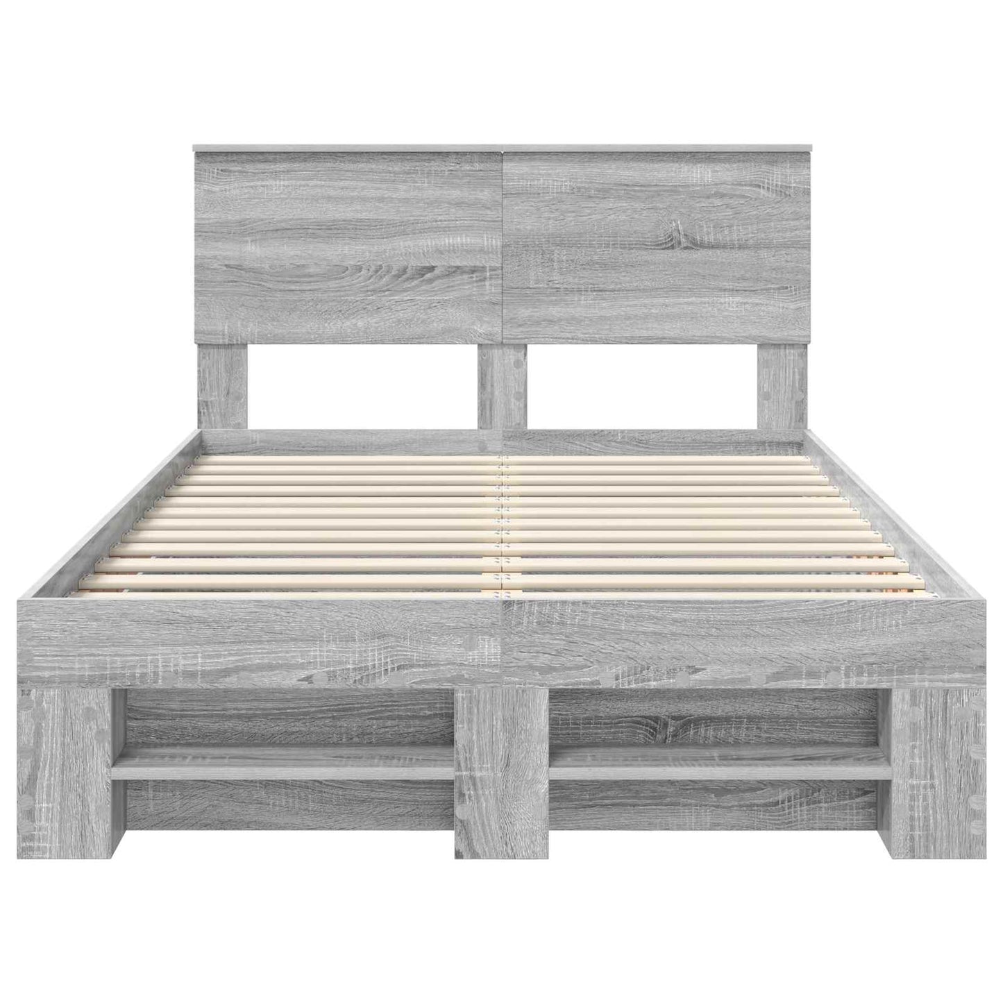 vidaXL Bettrahmen Graues Sonoma 137 x 203 cm Holzwerkstoff