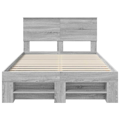 vidaXL Bettrahmen Graues Sonoma 137 x 203 cm Holzwerkstoff