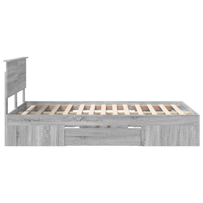 vidaXL Bettrahmen Graues Sonoma 137 x 203 cm Holzwerkstoff