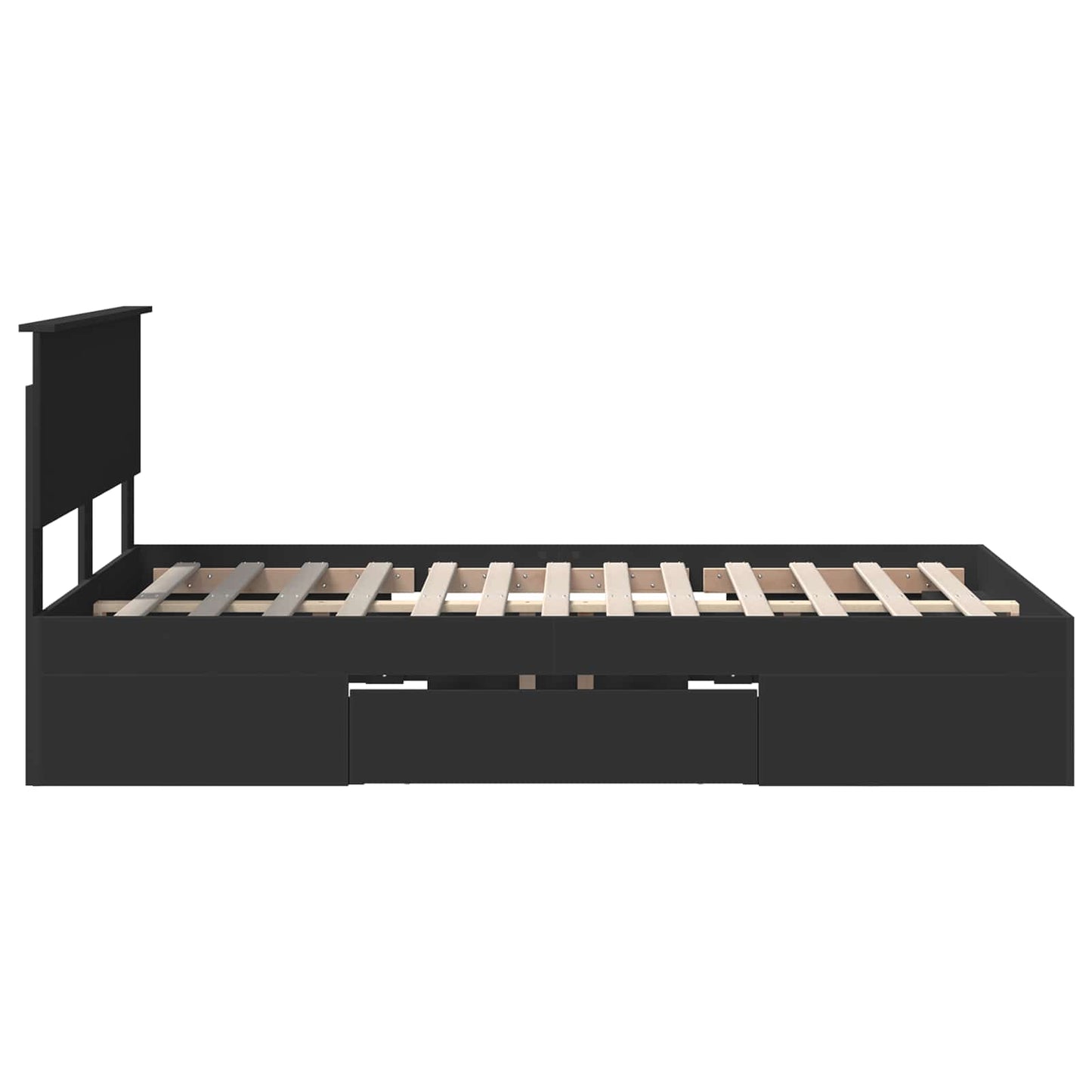 vidaXL Bettrahmen mit Kopfteil Schwarz 120 x 200 cm Holzwerkstoff