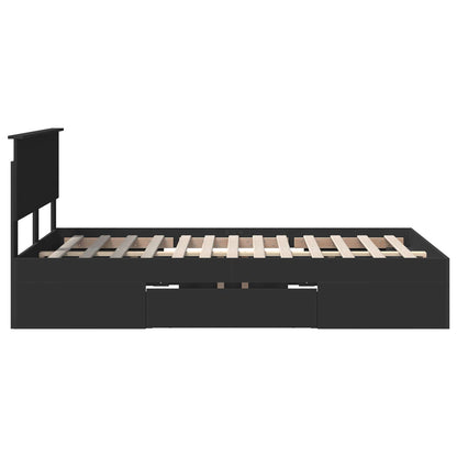 vidaXL Bettrahmen mit Kopfteil Schwarz 120 x 200 cm Holzwerkstoff