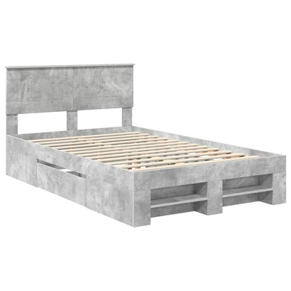 vidaXL Bettrahmen mit Kopfteil Beton Grau 120 x 200 cm Holzwerkstoff