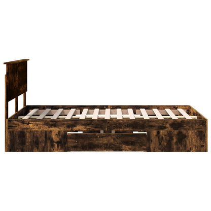 vidaXL Bettrahmen Geräucherte Eiche 120 x 200 cm Holzwerkstoff